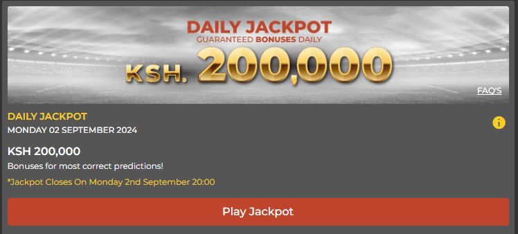 Banner with information about Betlion Daily Jackpot